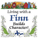Finnish Souvenirs Magnetic Tile (Living With A Finn) - ScandinavianGiftOutlet