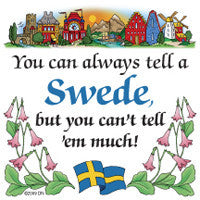 Swedish Souvenirs Magnet Tile (Tell Swede) - ScandinavianGiftOutlet