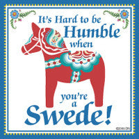 Swedish Souvenirs Magnet Tile (Humble Swede) - ScandinavianGiftOutlet