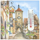 Thermometer Tile Magnet: Euro Village - ScandinavianGiftOutlet