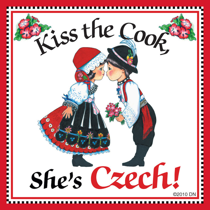 Czech Gift For Women Magnet "Kiss Czech Cook" - ScandinavianGiftOutlet