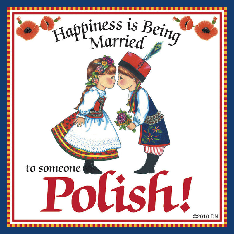 Polish Gift Magnet Tile "Married to Polish" - ScandinavianGiftOutlet