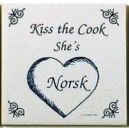 Norwegian Culture Magnet Tile (Kiss Norsk Cook) - ScandinavianGiftOutlet