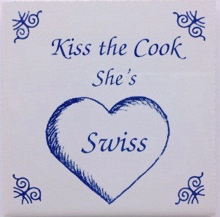 Swiss Culture Magnet Tile (Kiss Swiss Cook) - ScandinavianGiftOutlet
