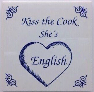 English Culture Magnet Tile (Kiss English Cook) - ScandinavianGiftOutlet