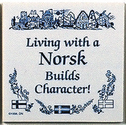 Norwegian Culture Magnet Tile (Living With Norsk) - ScandinavianGiftOutlet