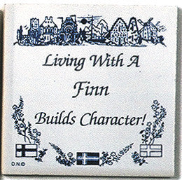 Finnish Culture Magnet Tile (Living With Finn) - ScandinavianGiftOutlet