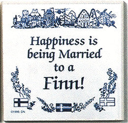 Finnish Culture Magnet Tile (Happily Married Finn) - ScandinavianGiftOutlet
