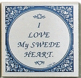 Swedish Culture Magnet Tile (Love My Swede Heart) - ScandinavianGiftOutlet