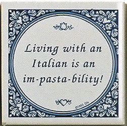 Italian Culture Magnet Tile (Living With Italian) - ScandinavianGiftOutlet