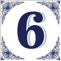 House Numbers Tile Blue and White - ScandinavianGiftOutlet