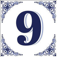 House Numbers Tile Blue and White - ScandinavianGiftOutlet