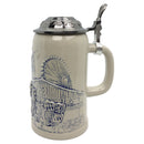 Oktoberfest Beerwagon Engraved Stoneware Stein w/ Metal Lid 