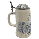 Oktoberfest Beerwagon Engraved Stoneware Stein w/ Metal Lid 