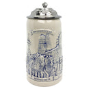 Oktoberfest Beerwagon Engraved Stoneware Stein w/ Metal Lid 