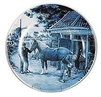 Souvenir Plate Blacksmith Blue - ScandinavianGiftOutlet