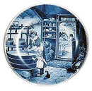 Souvenir Plate Cheesemaker Blue - ScandinavianGiftOutlet
