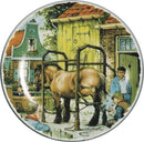 Souvenir Plate Children and BlackSmith Blue - ScandinavianGiftOutlet