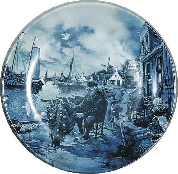 Souvenir Plate Fisherman Blue - ScandinavianGiftOutlet