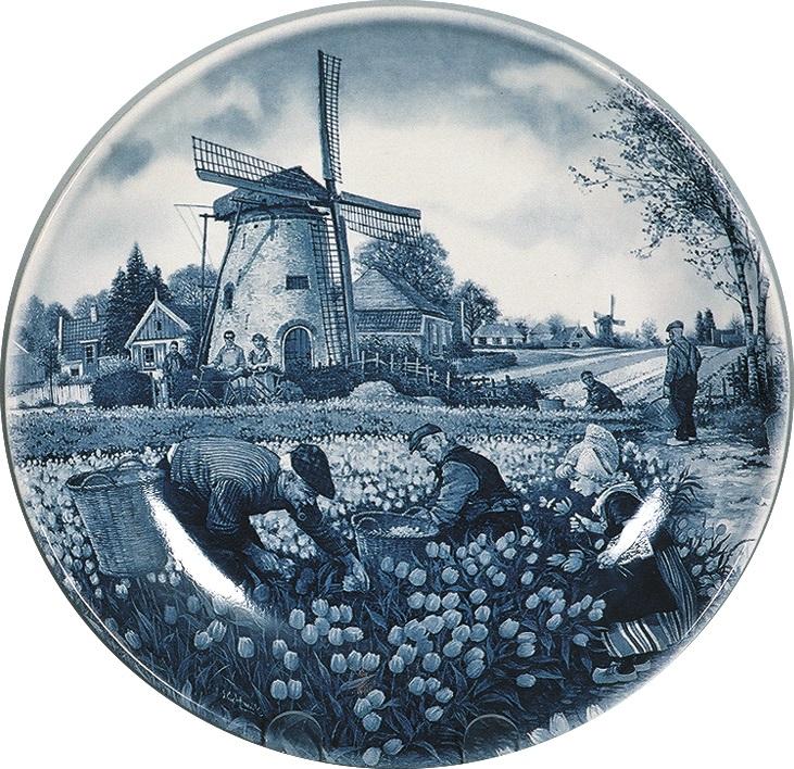 Collectors Plate Tulip Pickers Color - ScandinavianGiftOutlet