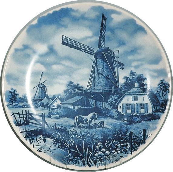 Souvenir Plate Cheesemaker Blue - ScandinavianGiftOutlet