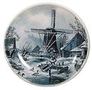 Souvenir Plate Winter Scene Blue - ScandinavianGiftOutlet