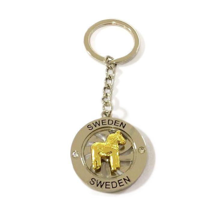 Dala Horse Metal Key Chain Spinner