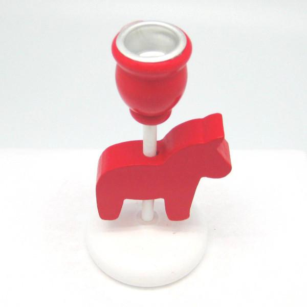 Red Scandinavian Horse Candle Holders For Weddings