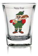 German Party Favor Shot Glass: Grouchy German Clear - ScandinavianGiftOutlet