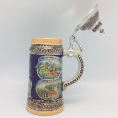 Engraved Beer Stein German Landmarks Metal Lid - ScandinavianGiftOutlet