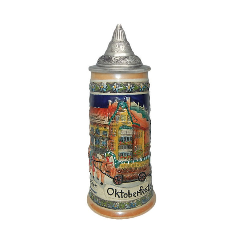 Munchen Oktoberfest Beer Stein with metal lid - ScandinavianGiftOutlet
