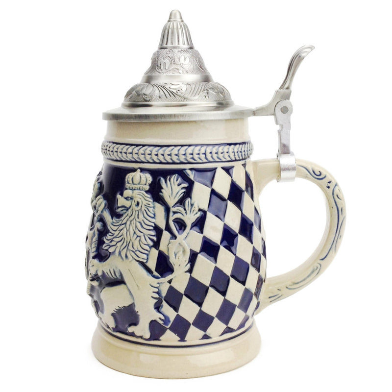 Bayern Coat of Arms Ceramic Beer Stein w/Lid - ScandinavianGiftOutlet