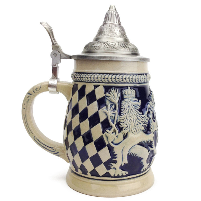 Bayern Coat of Arms Ceramic Beer Stein w/Lid - ScandinavianGiftOutlet