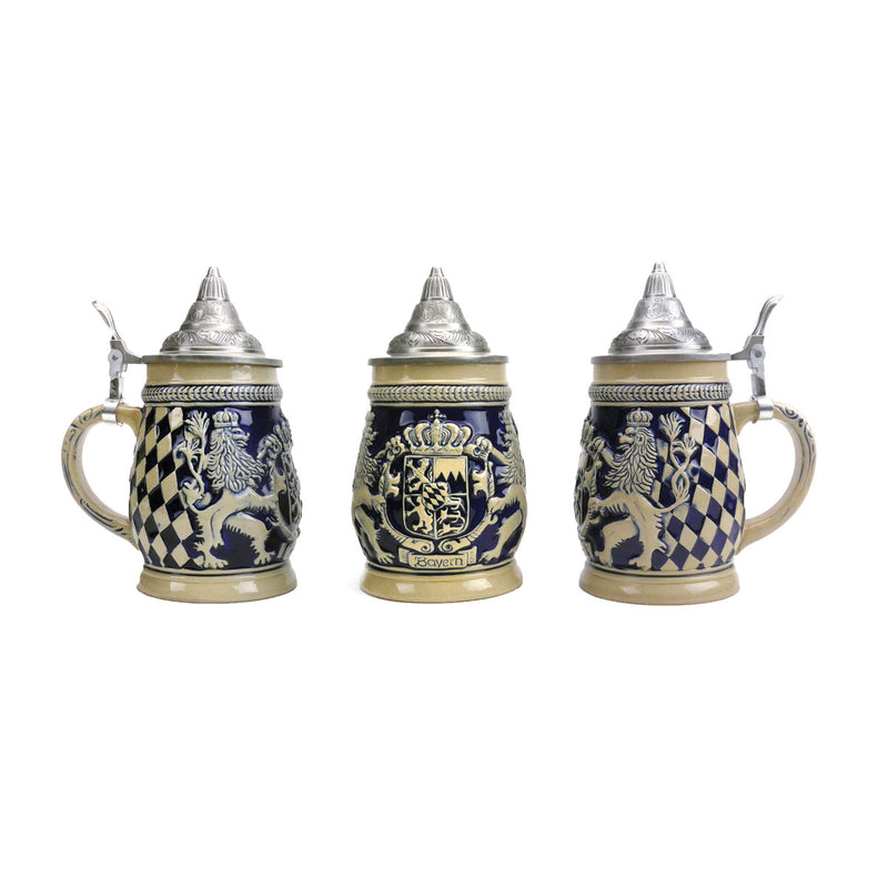 Bayern Coat of Arms Ceramic Beer Stein w/Lid - ScandinavianGiftOutlet