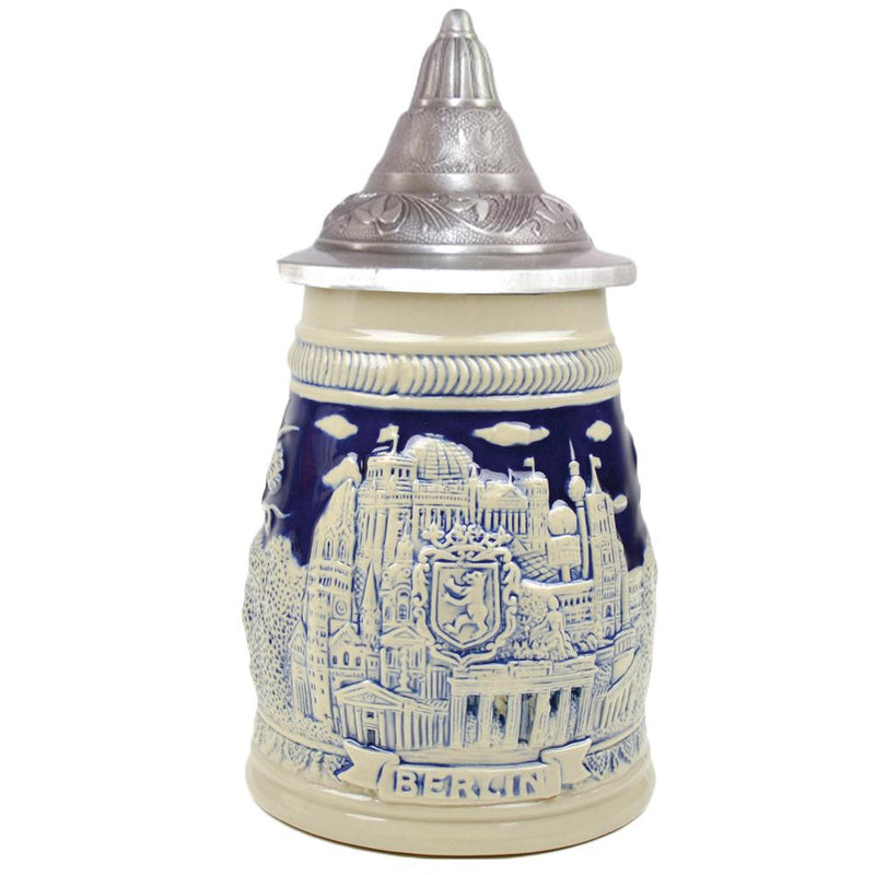 Berlin Beer Stein with Germany Landmarks .75L Lidded Stein - ScandinavianGiftOutlet