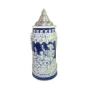 German Castle Cobalt Blue Beer Stein with Lid - ScandinavianGiftOutlet
