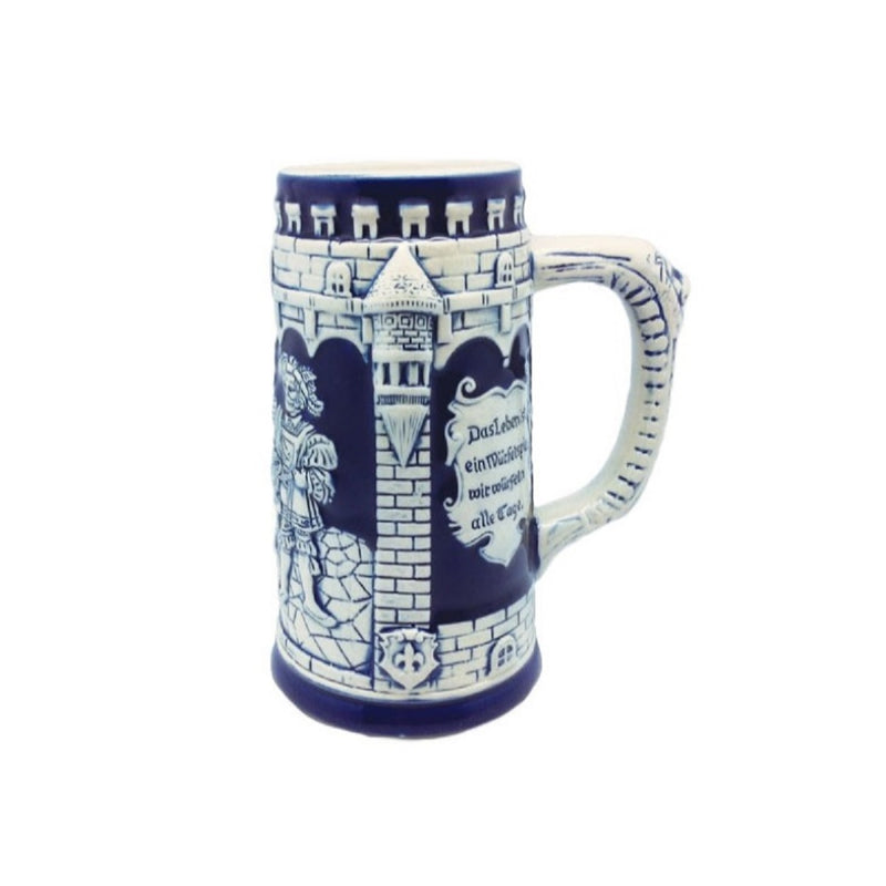 German Castle Cobalt Blue Beer Stein without Lid - ScandinavianGiftOutlet