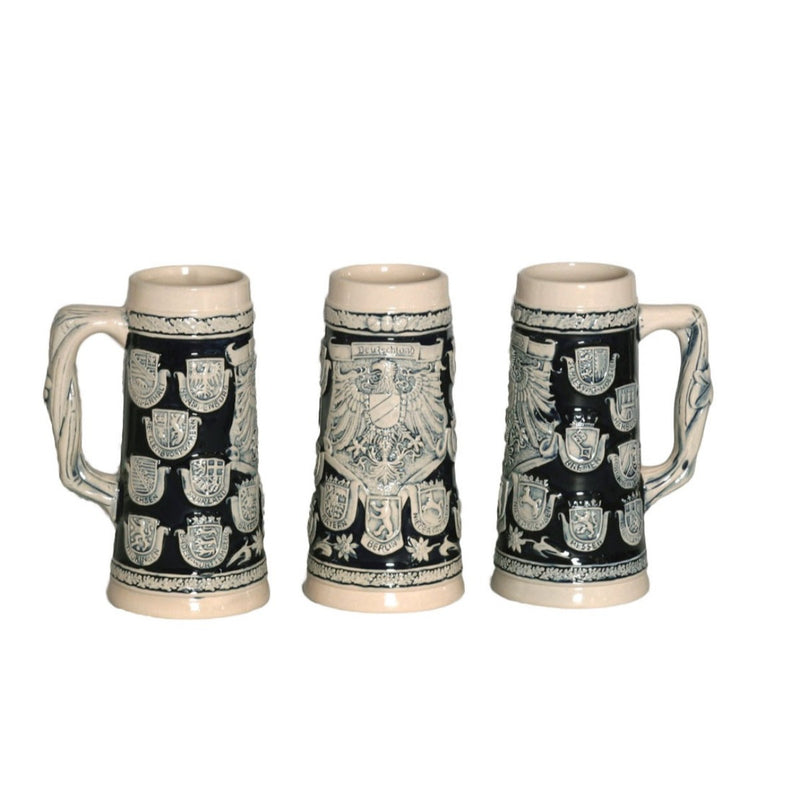 German Stein Coats of Arms Engraved no/Lid - ScandinavianGiftOutlet