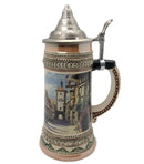 1 Liter Beer Stein of Rothenburg Germany with Etched Metal Lid - ScandinavianGiftOutlet