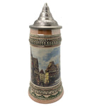 1 Liter Beer Stein of Rothenburg Germany with Etched Metal Lid - ScandinavianGiftOutlet