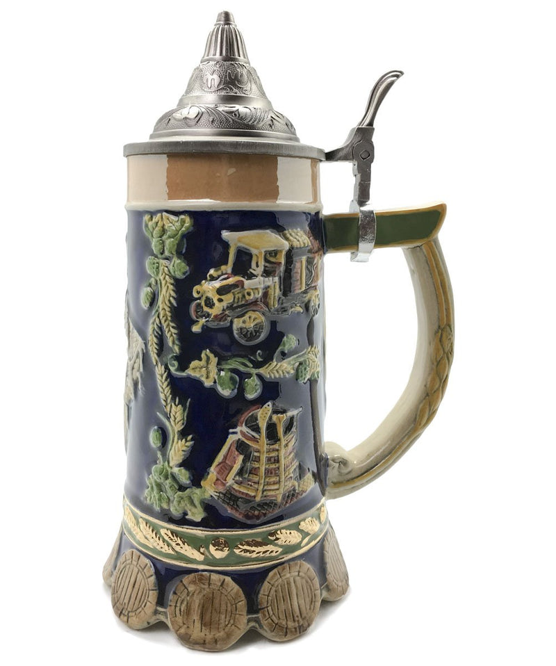 Beer Brewing Collectible .85L Beer Stein with Etched Lid - ScandinavianGiftOutlet