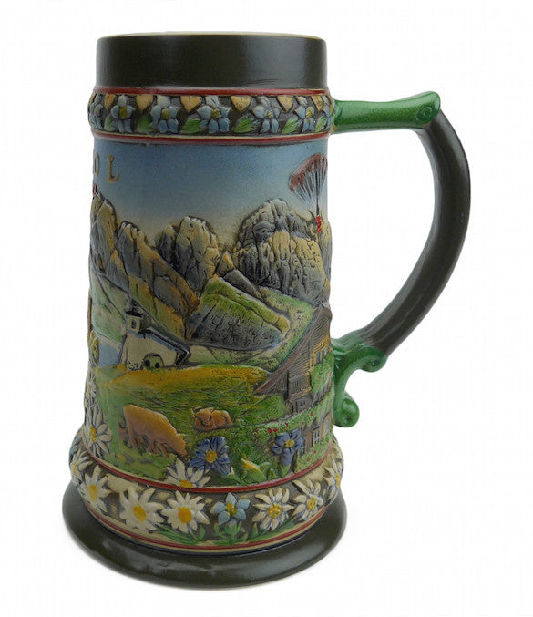 Tyrol Austrian Alps Beer Stein no Lid - ScandinavianGiftOutlet