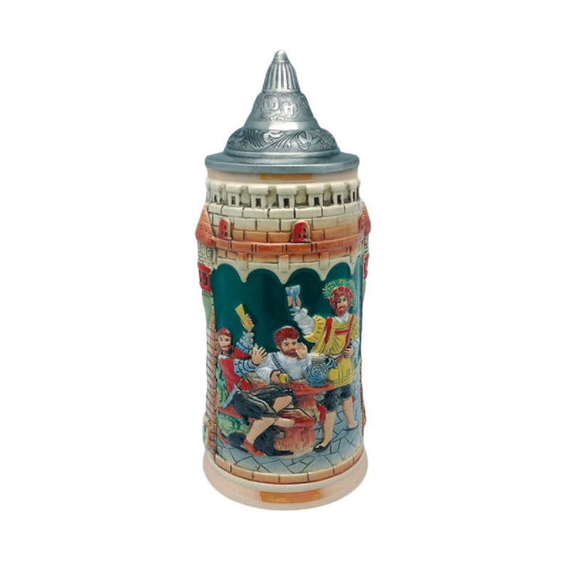 German Castle Engraved Beer Stein with Lid - ScandinavianGiftOutlet