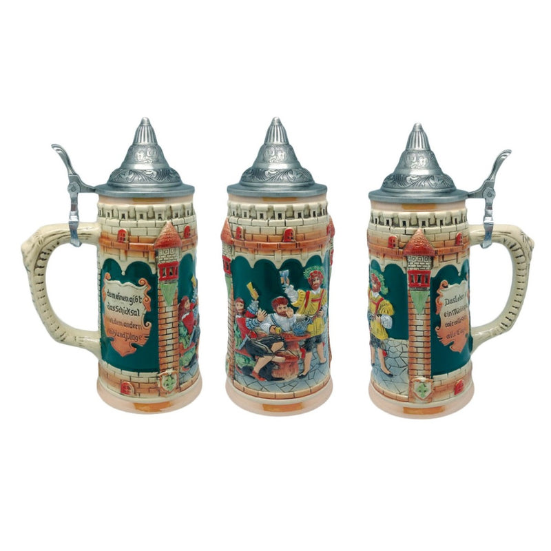 German Castle Engraved Beer Stein with Lid - ScandinavianGiftOutlet