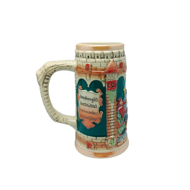 German Castle Engraved Beer Stein without Lid - ScandinavianGiftOutlet