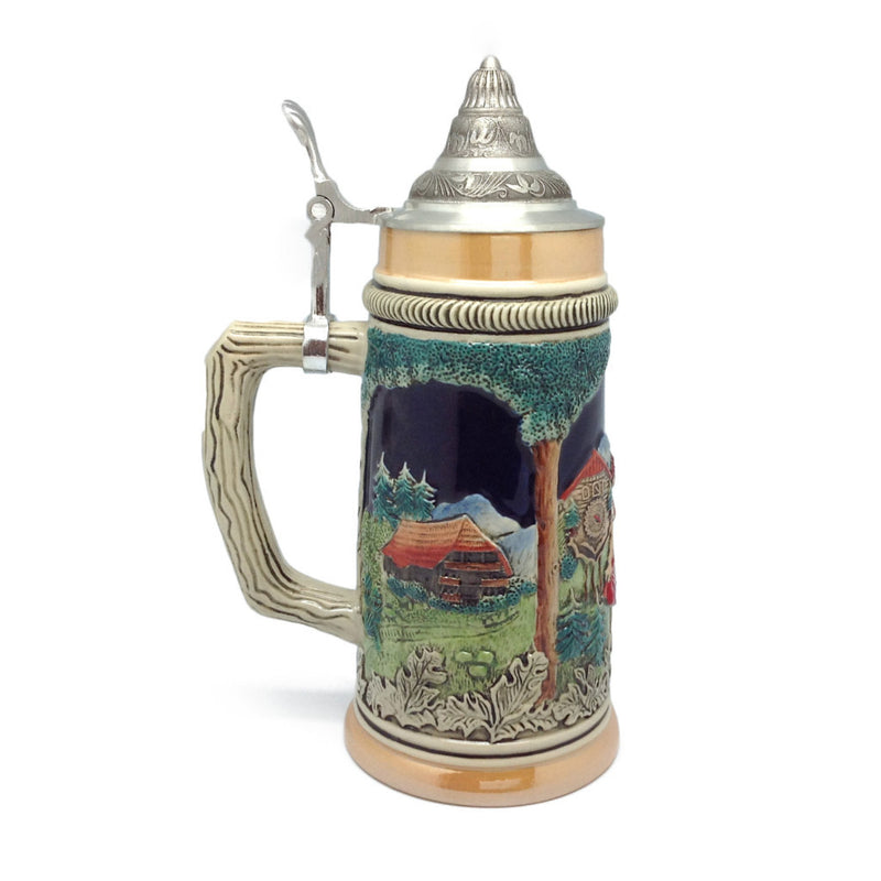 German Beer Stein Clock & Waterwheel w/Lid - ScandinavianGiftOutlet