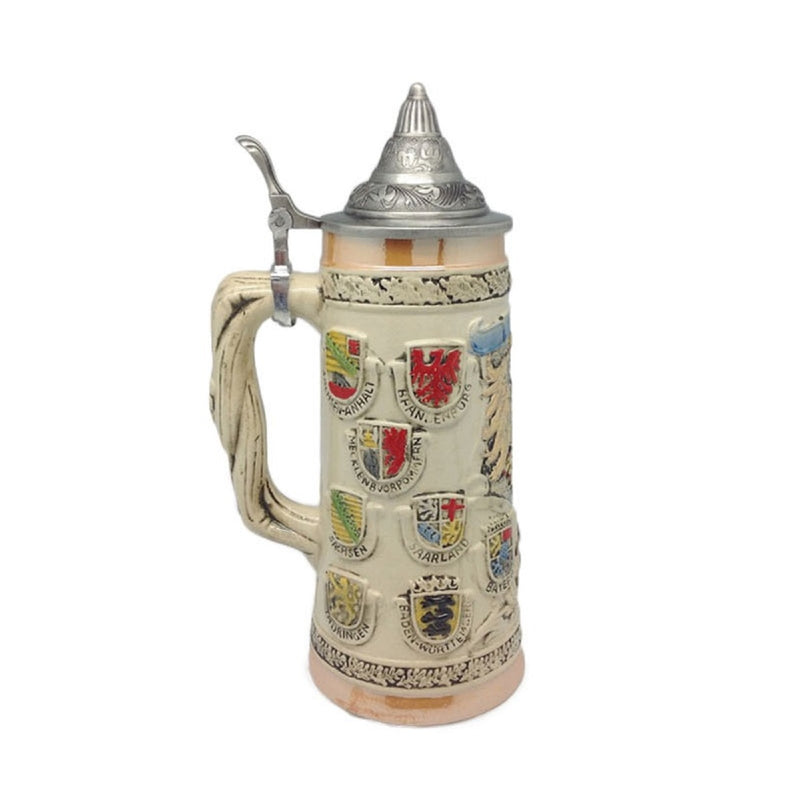 German Ceramic Stein Coat of Arms (Lid) - ScandinavianGiftOutlet