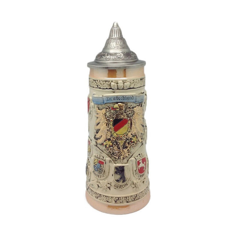 German Ceramic Stein Coat of Arms (Lid) - ScandinavianGiftOutlet