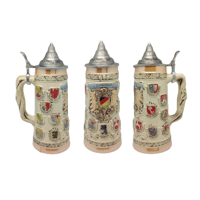 German Ceramic Stein Coat of Arms (Lid) - ScandinavianGiftOutlet