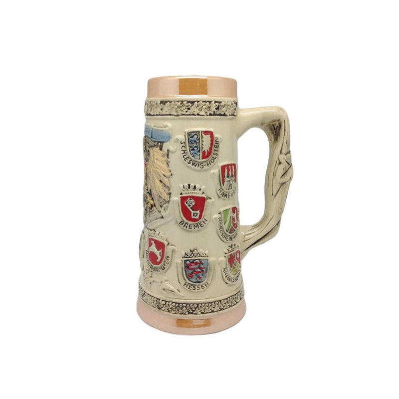 German Ceramic Stein Coat of Arms (no Lid) - ScandinavianGiftOutlet